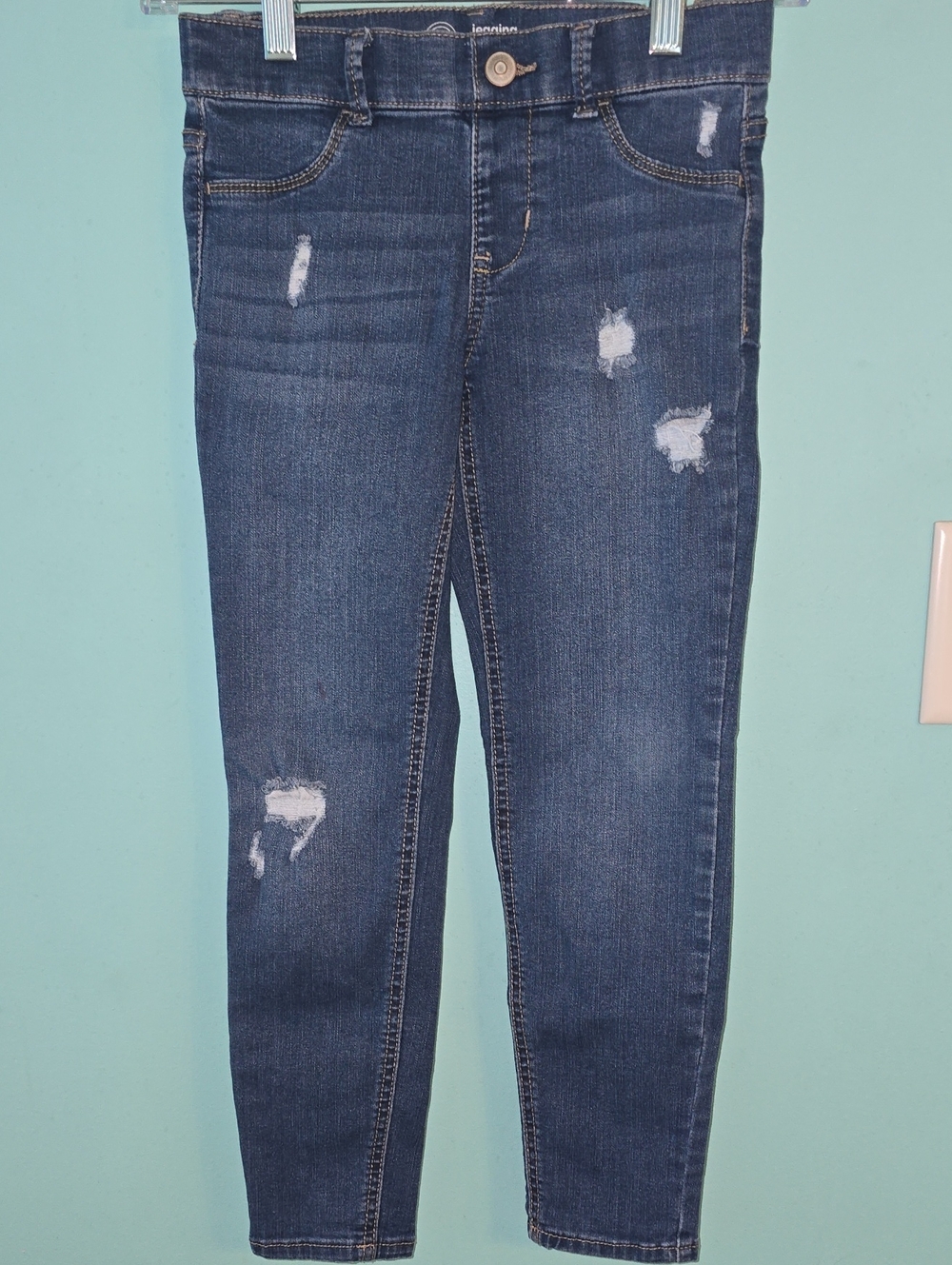 wonder nation Dark Blue Distressed Skinny Jeans